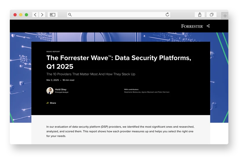 The Forrester Wave™: Data Security Platforms Q1 2025 Report